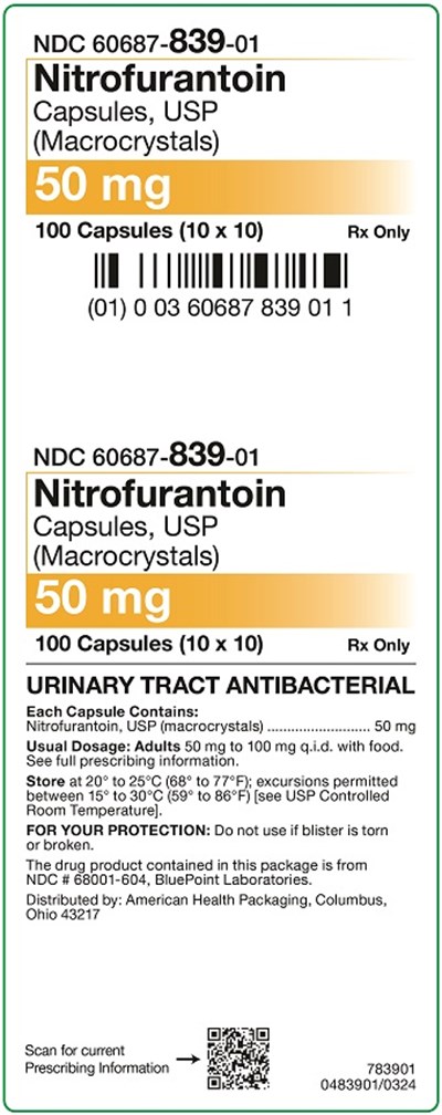 50 mg Nitrofurantoin Macrocrystals Capsules Carton (50 mg Nitrofurantoin Macrocrystals Capsules Carton)